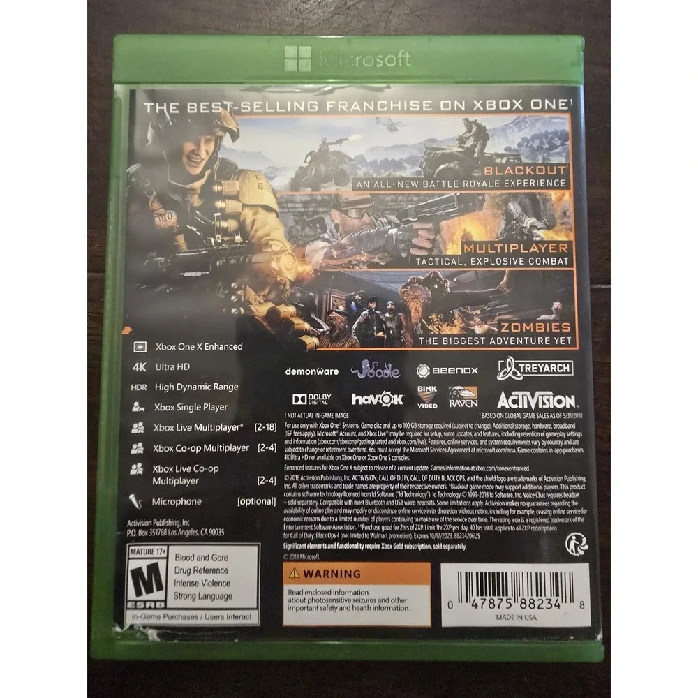 Call of Duty: Black Ops IIII (Microsoft Xbox One, 2018, Activision)‎ Tested